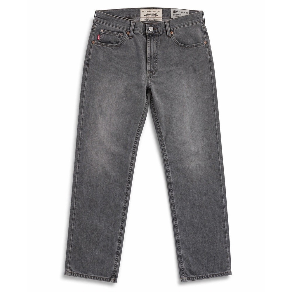Levi's 505 Jeans 40x30 Gray Straight Fit Denim Mens Classic Casual